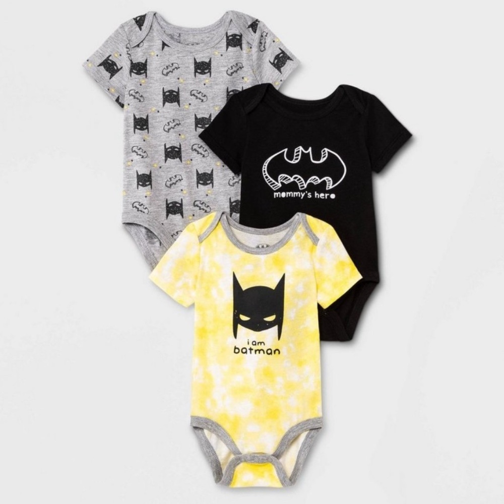 Batman Onesies Bodysuits 3‎ Pack NWT